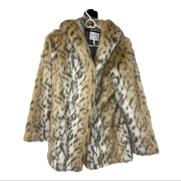 Avec les filles leopard print faux fur hot sale coat